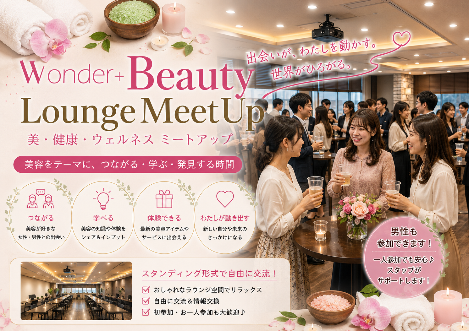 [東京 / 有楽町] Wonder+Beauty Lounge Meet Upウェルネス異業種交流会～美容・健康・ウェルネスがテーマ～