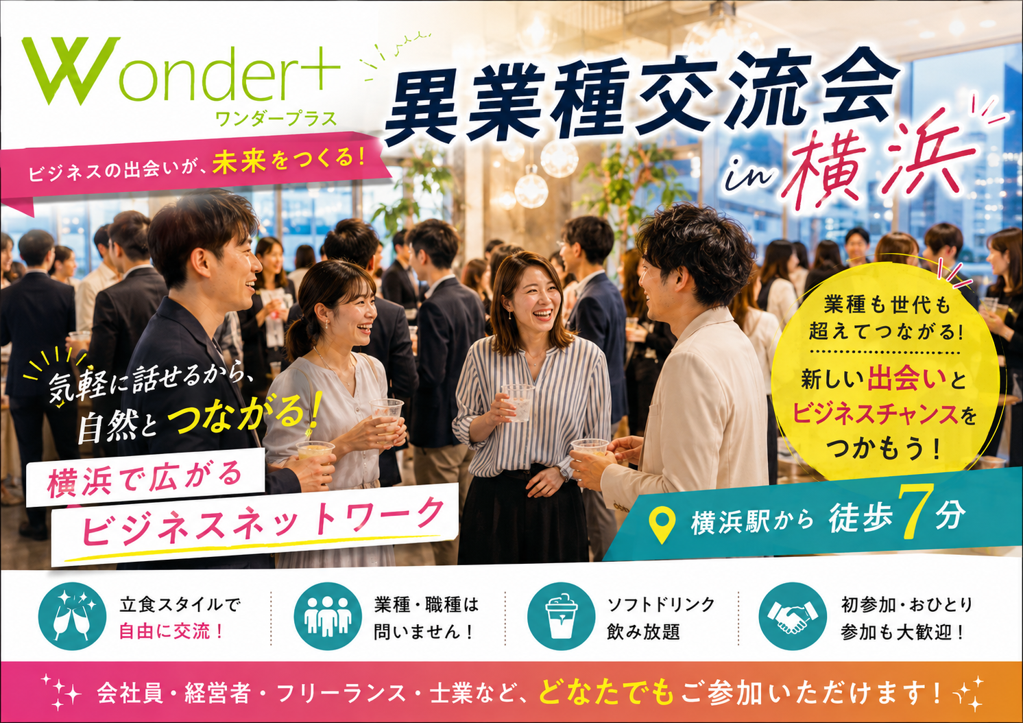 [横浜] Wonder+100 YOKOAHAMA　「大型異業種交流会」100人の参加者とつながろう！