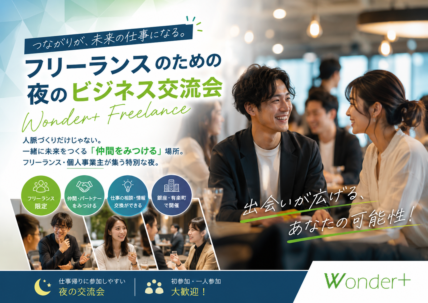 [東京 / 有楽町] Wonder+Freelance（ワンダープラスフリーランス）　個人事業主・フリーランス中心の異業種交流会