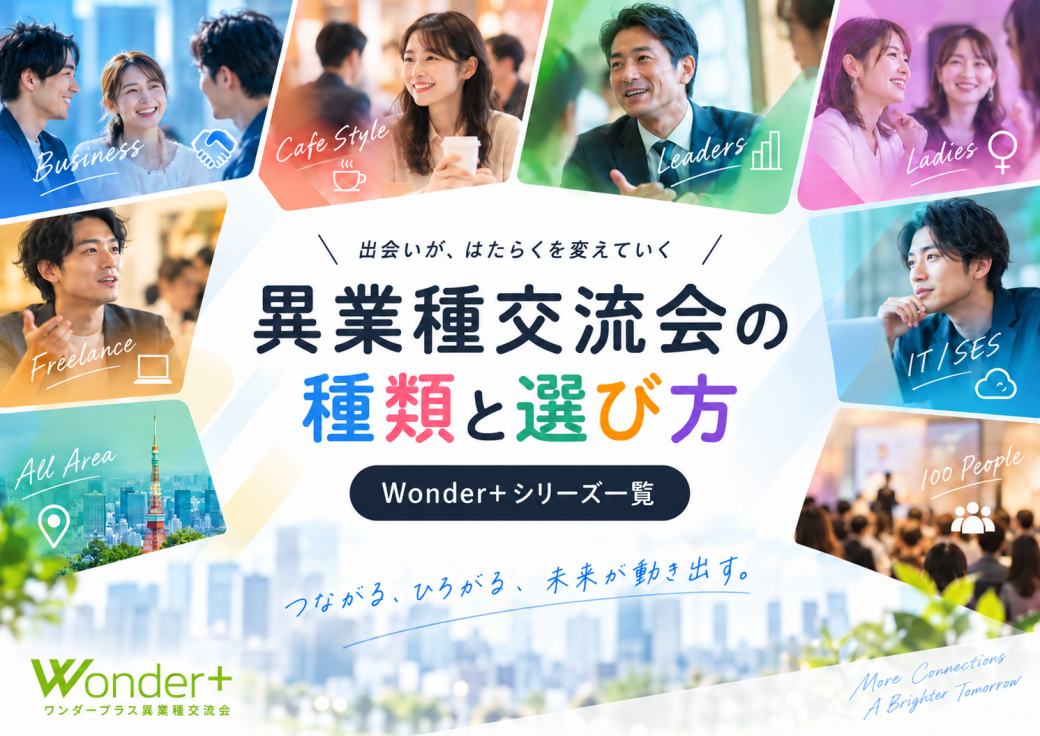 異業種交流会の種類を詳しく説明したブログポストのイメージ画像